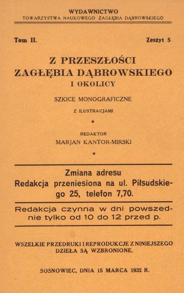 Plik:Z przeszłości Zagłębia Dąbrowskiego i okolicy - Szkice monograficzne z ilustracjami - Tom 2 - nr 05.jpg
