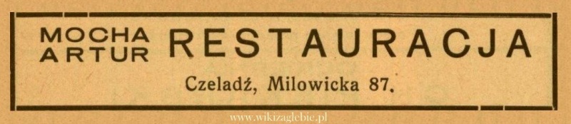Plik:Reklama 1938 Czeladź Restauracja Artur Mocha 01.jpg