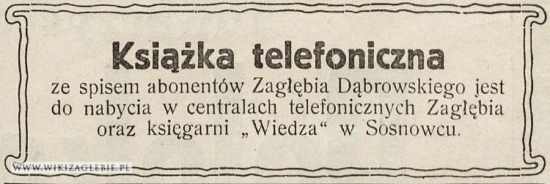 Plik:Reklama-1922-Sosnowiec-Książka-telefoniczna.jpg