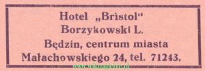 Reklama 1937 Będzin Hotel Bristol 01.jpg