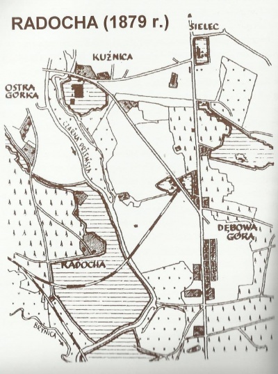 Mapa Radochy - źródło: Muzeum Miejskie w Sosnowcu