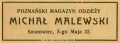Reklama 1938 Sosnowiec Poznański Magazyn Odzieży Michał Malewski 01.jpg