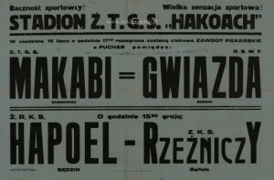 Plakat na mecz Gwiazda Będzin Makabi Sosnowiec.jpg