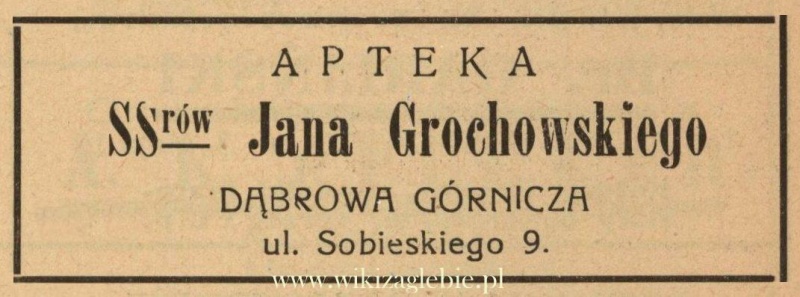 Plik:Reklama 1938 Dąbrowa Górnicza Apteka Jan Grochowski 01.jpg