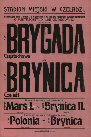 Plakat na mecz Brynica Czeladź Brygada Częstochowa.jpg