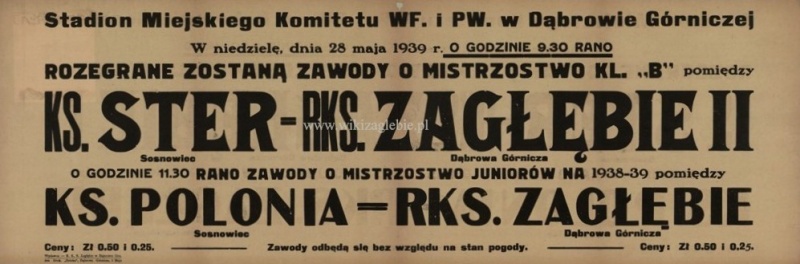 Plik:Plakat na mecz Zagłębie DG Ster Sosnowiec.jpg