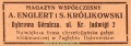 Reklama 1937 Dąbrowa Górnicza Magazyn Współczesny A. Englert i S. Królikowski 01.jpg