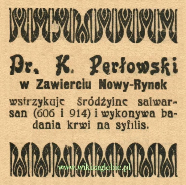 Plik:Reklama 1914(2) Zawiercie Doktor K. Perłowski 01.JPG