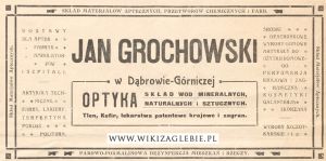 Reklama 1913 Dąbrowa Górnicza Sklep apteka Grochowski.jpg