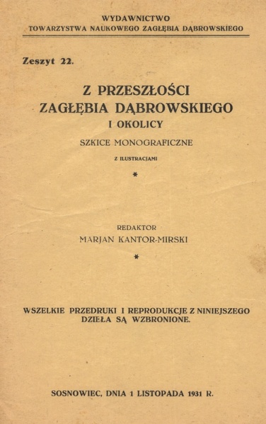 Plik:Z przeszłości Zagłębia Dąbrowskiego i okolicy - Szkice monograficzne z ilustracjami - Tom 1 - nr 22.jpg