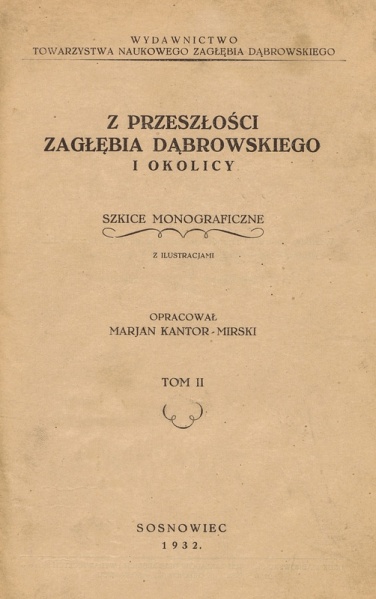 Plik:Z przeszłości Zagłębia Dąbrowskiego i okolicy - Szkice monograficzne z ilustracjami - Tom 2 - nr 01.jpg