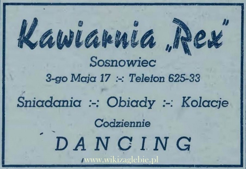 Plik:Reklama 1945 Sosnowiec Kawiarnia Rex 01.JPG