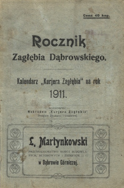 Plik:Rocznik Zagłębia Dąbrowskiego 1911.jpg