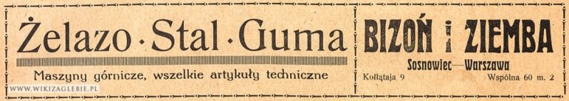Plik:Reklama-1922-Sosnowiec-Żelazo-Stal-Guma-Bizoń-i-Ziemba.jpg