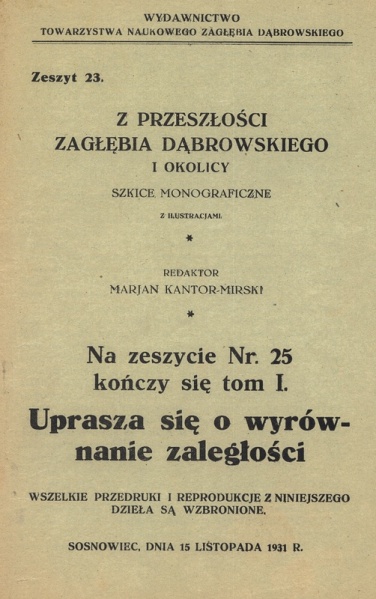 Plik:Z przeszłości Zagłębia Dąbrowskiego i okolicy - Szkice monograficzne z ilustracjami - Tom 1 - nr 23.jpg