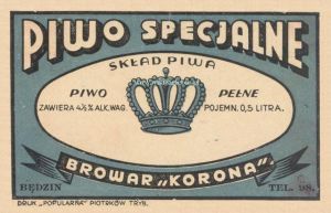 Będzin Browar Korona Etykiety 1918-1939 01.jpg