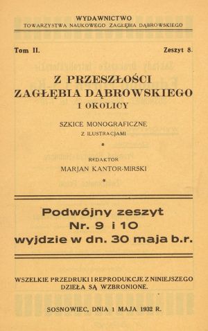 Z przeszłości Zagłębia Dąbrowskiego i okolicy - Szkice monograficzne z ilustracjami - Tom 2 - nr 08.jpg