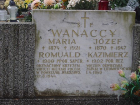 Grób Romualda Wanackiego znajdujący się w Dąbrowie Górniczej-Ząbkowicach przy ul. Górzystej