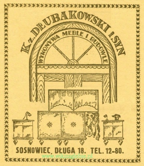 Plik:Reklama 1931 Sosnowiec Zakład Stolarsko-Budowlany K. Dłubakowski i Syn 01.jpg