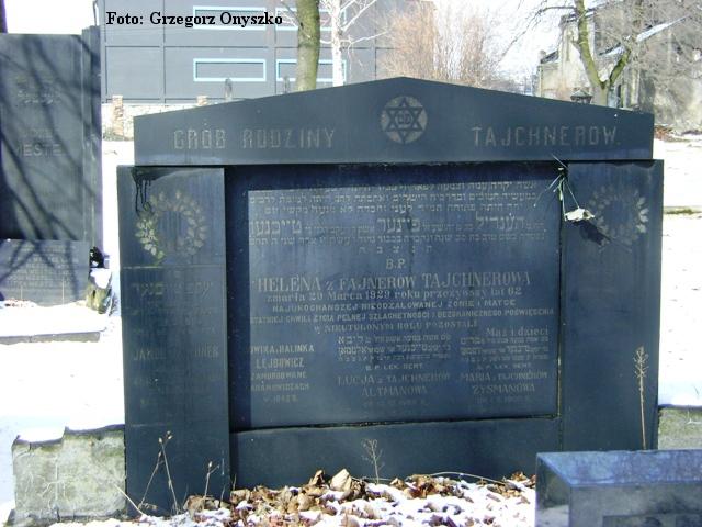 Plik:Sosnowiec (Pogon). Cmentarz zydowski. Grob rodziny Tajchnerów.JPG
