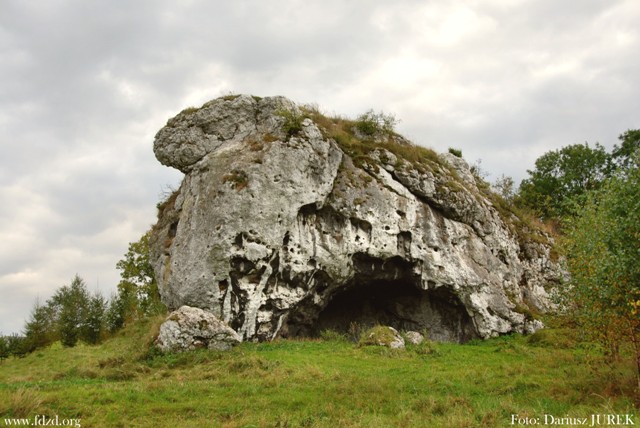 Plik:Przeginia, ostaniec i jaskinia Dupnik.JPG