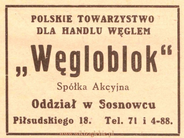 Plik:Reklama 1931 Sosnowiec Węgloblok SA Oddział Sosnowiec 01.jpg