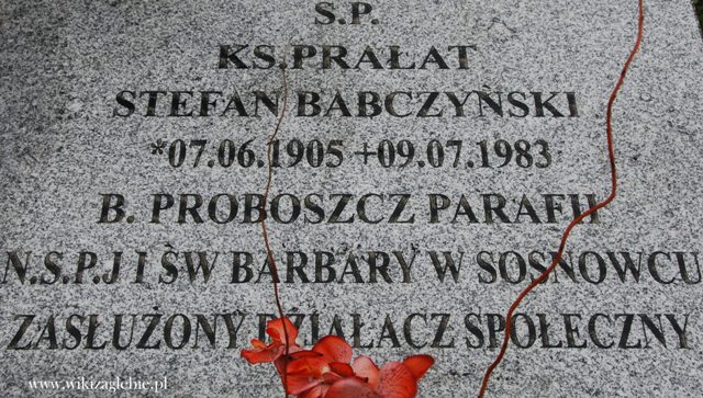 Plik:Sosnowiec cmentarz katolicki ul. Smutna Stefan Babczyński 03.JPG