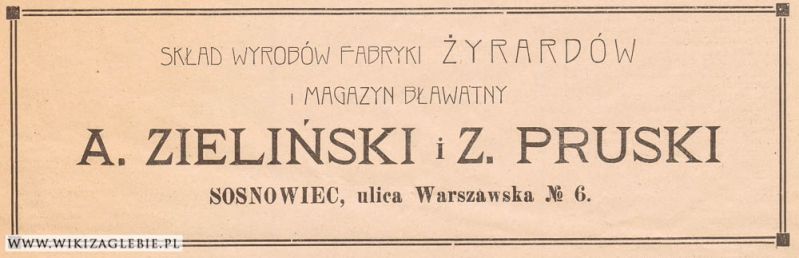 Plik:Reklama 1913 Sosnowiec Sklep Żyrardów.jpg
