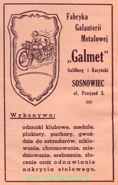 Plik:Reklama 1939 Sosnowiec Fabryka Galanterii Metalowej Galmet 01.jpg