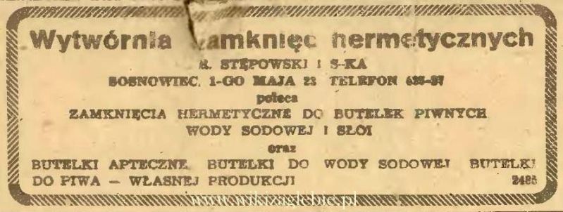 Plik:Reklama 1945 Sosnowiec Wytwórnia Zamknięć Hermetycznych R. Stępowski i Spółka 01.JPG