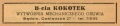 Reklama 1938 Będzin Wytwórnia Mechanicznego Obuwia Bracia Kokotek 01.jpg