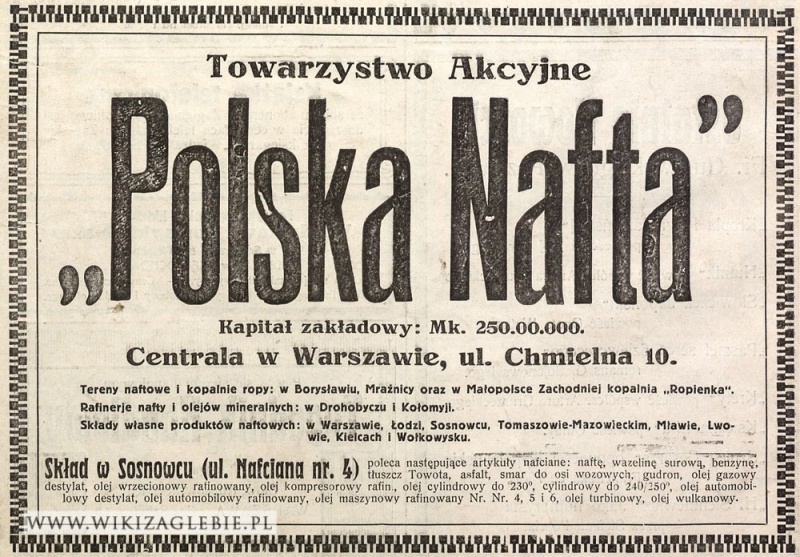 Plik:Reklama-1922-Sosnowiec-Towarzystwo-Akcyjne-Polska-Nafta.jpg