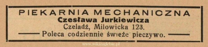 Plik:Reklama 1938 Czeladź Piekarnia Mechaniczna Czesław Jurkiewicz 01.jpg