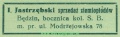 Reklama 1937 Będzin Sprzedaż Ziemiopłodów I. Jastrzębski 01.jpg