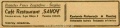 Reklama 1945 Sosnowiec Restauracja Savoy 01.JPG