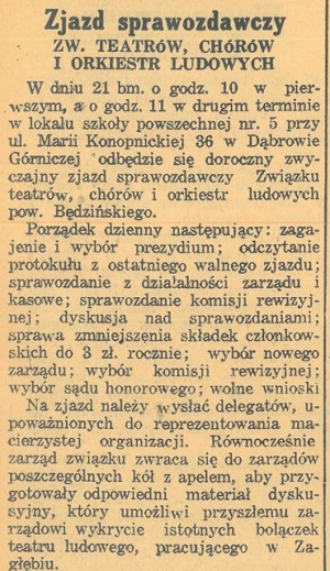 Związek Teatrów, Chórów i Orkiestr Ludowych Powiatu Będzińskiego KZI 079 1937.03.20.jpg