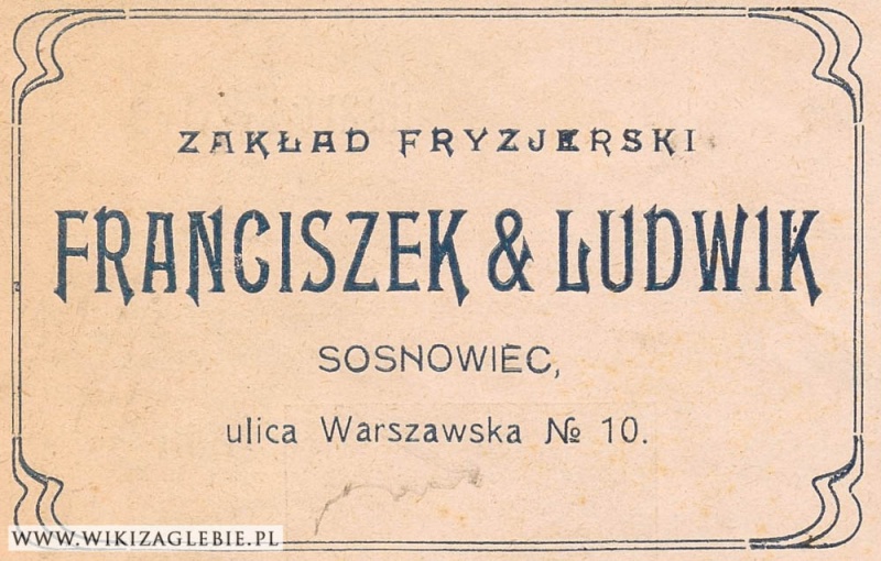 Plik:Reklama 1913 Sosnowiec Fryzjer Franiciszek-Ludwik.jpg
