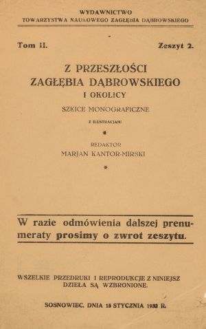 Z przeszłości Zagłębia Dąbrowskiego i okolicy - Szkice monograficzne z ilustracjami - Tom 2 - nr 02.jpg