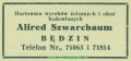 Reklama 1937 Będzin Hurtownia Wyrobów Żelaznych i Okuć Budowlanych Alfred Szwarcbaum 01.jpg