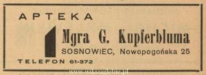 Reklama 1938 Sosnowiec Apteka G. Kupferblum 01.jpg