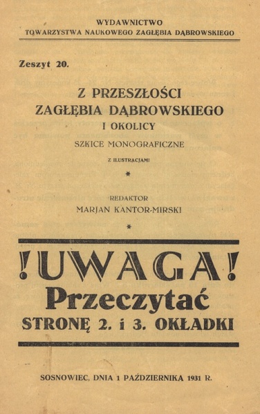 Plik:Z przeszłości Zagłębia Dąbrowskiego i okolicy - Szkice monograficzne z ilustracjami - Tom 1 - nr 20.jpg