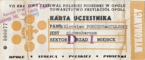 Mirosław Ponczek Karta uczestnika Festiwalu Polskiej Piosenki w Opolu.jpg
