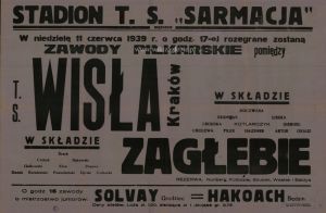 Plakat na mecz Reprezentacja Zagłębia Dąbrowskiego Wisła Kraków.jpg