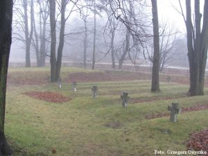 Pilica-Biskupice. Kwatery na cmentarzu wojennym.JPG