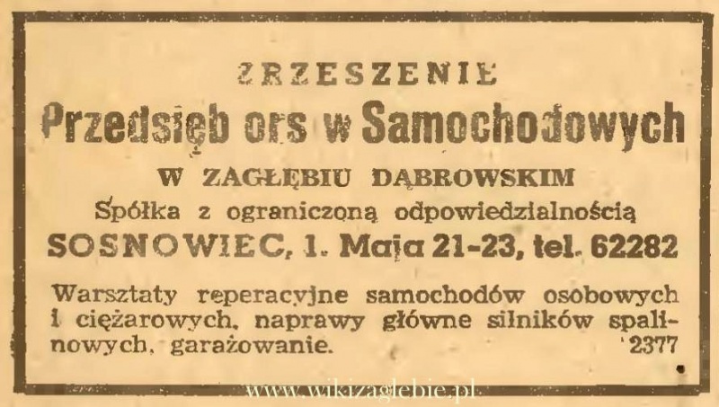 Plik:Reklama 1945 Sosnowiec Zrzeszenie Przedsiębiorstw Samochodowych 01.JPG