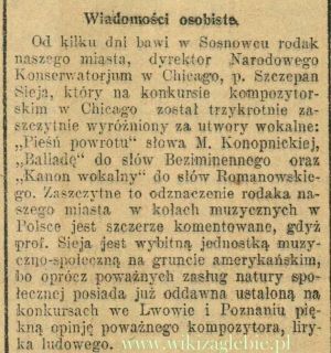 Szczepan Sieja, wycinek prasowy 1926 01.JPG