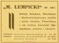 Reklama 1931 Sosnowiec M. Łempicki Sp. Akc. 01.jpg