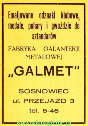 Reklama 1934 Sosnowiec Fabryka Galanterji Metalowej Galmet 01.jpg