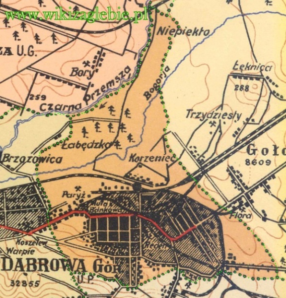 Plik:Miasto Dąbrowa Górnicza Mapa 1927 1939.jpg
