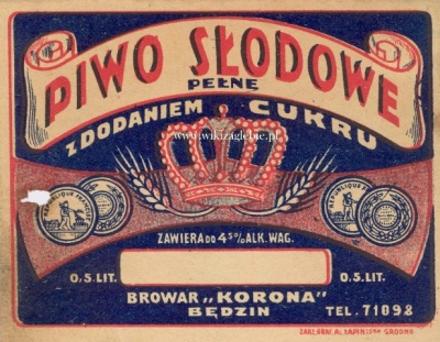 Będzin Browar Korona Etykiety 1918-1939 03.jpg